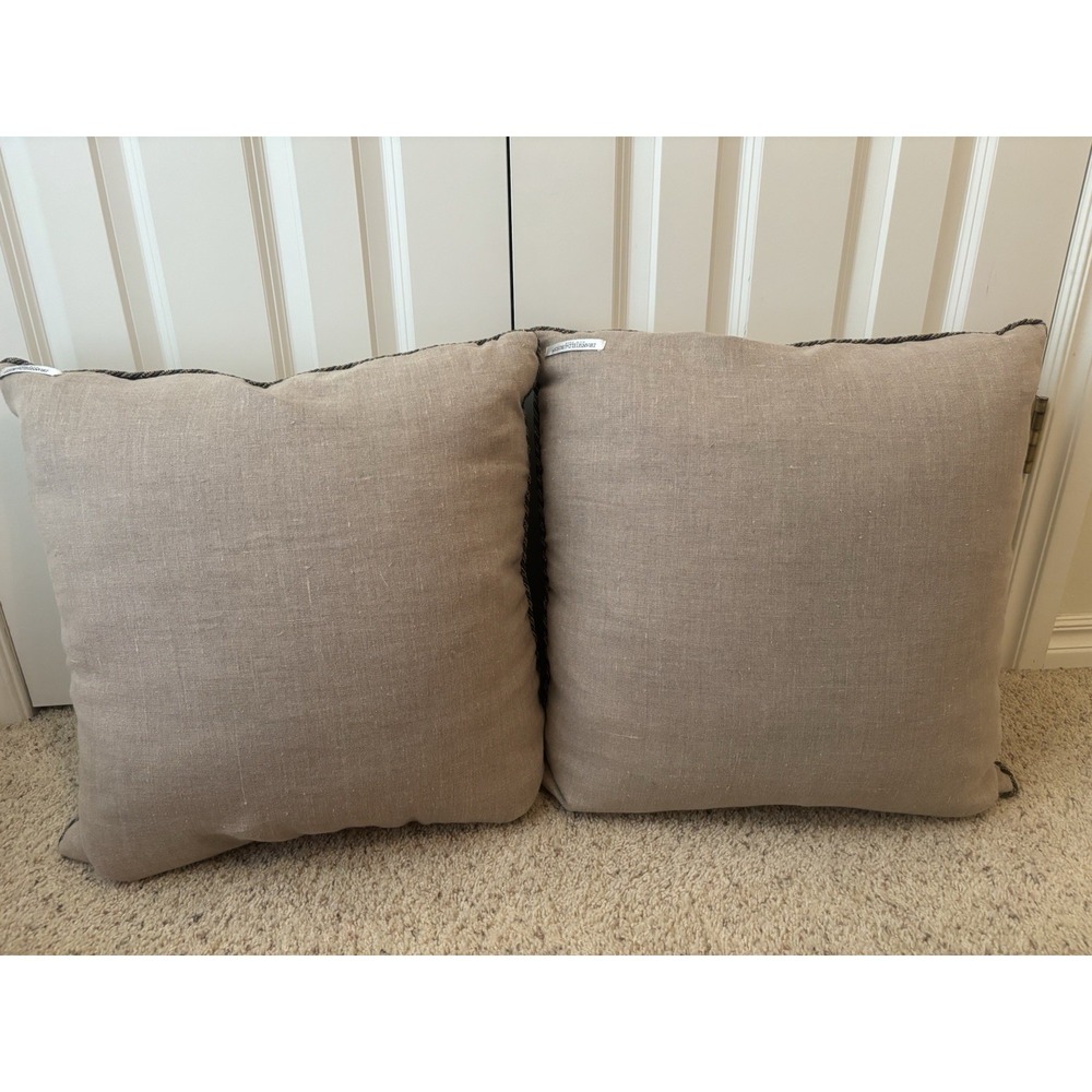 Dransfield & Ross Ikat Throw Pillow Covers 24" x 24" Set of 2 PILLOWCASES ONLY - Picture 4 of 9